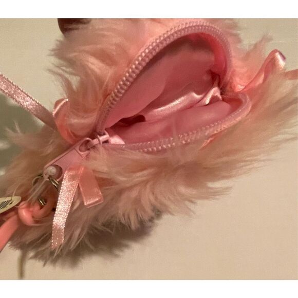 Mary Meyer Plush Pink Poodle Bows Dog Clip on Change Purse NWT - Picture 6 of 6